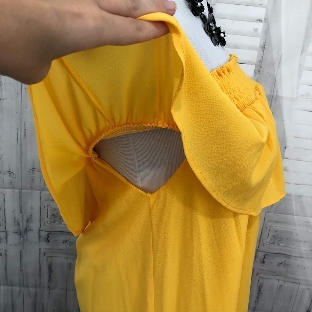 Altard State Medium Solid Yellow Strapless Tube S… - image 5